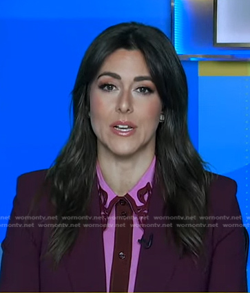 Erielle’s pink embroidered collar blouse on Good Morning America