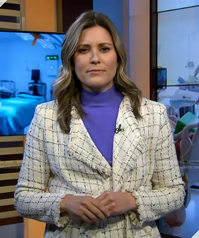 Erin McLaughlin’s white check tweed jacket on Today