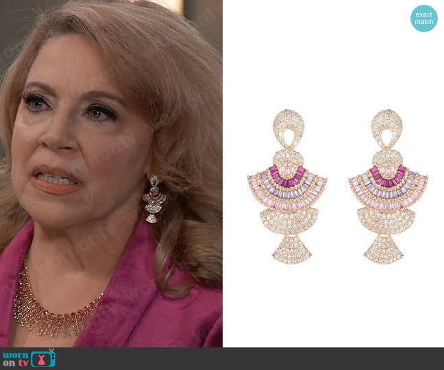 Eye Candy LA Fanfare Earrings worn by Liesl Obrecht (Kathleen Gati) on General Hospital