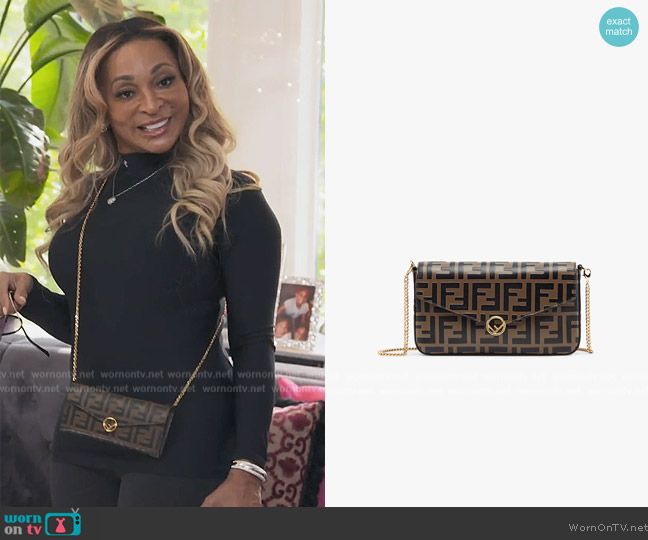 Fendi Wallet on Chain with Pouches worn by Karen Huger on The Real Housewives of Potomac