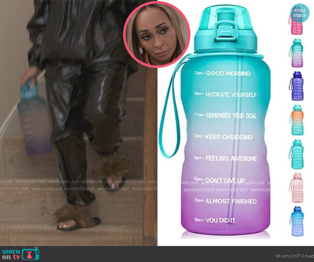 Fidus Motivational Water Bottle worn by Karen Huger on The Real Housewives of Potomac