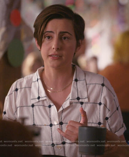 Finley's embroidered check shirt on The L Word Generation Q