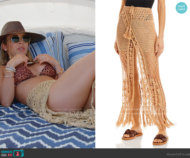 Flook The Label Eden Crochet Maxi Skirt Swim Cover-Up worn by Nicole Martin (Nicole Martin) on The Real Housewives of Miami