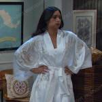 Gabi’s white embroidered robe on Days of our Lives