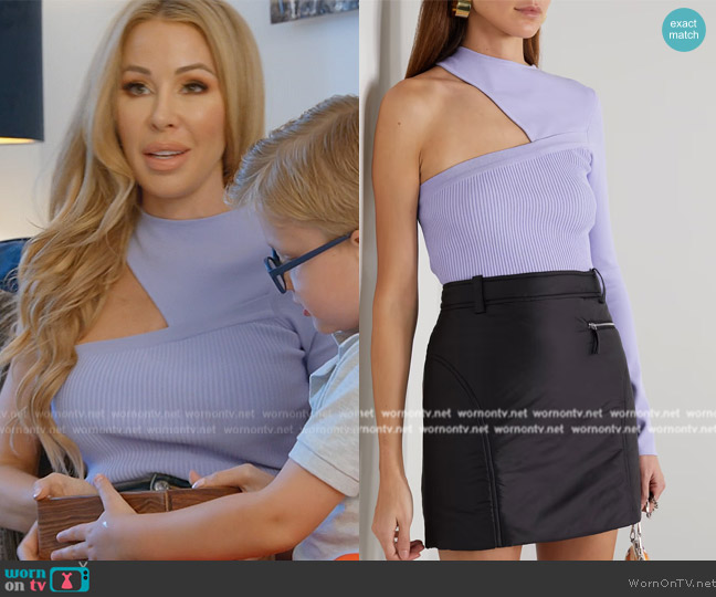 Gauge81 Ucham one-sleeve ribbed-knit top worn by Lisa Hochstein (Lisa Hochstein) on The Real Housewives of Miami