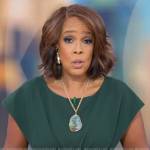 Gayle King’s dark green dress on CBS Mornings