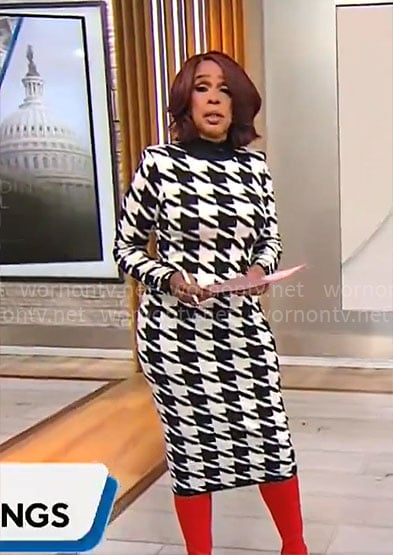 Gayle King's houndstooth dress on CBS Mornings