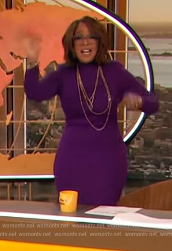 Gayle King’s purple dress on The Drew Barrymore Show