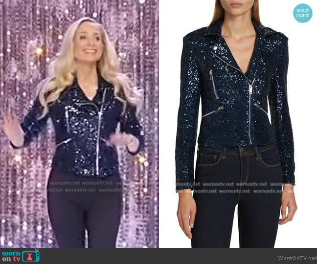 Generation Love Robin Sequin Crop Moto Jacket worn by Dr Whitney Bowe on Tamron Hall Show
