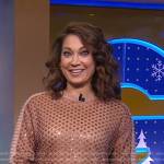 Ginger’s brown embellished sweater on Good Morning America