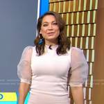 Ginger’s white sheer puff sleeve top on Good Morning America