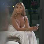 Gizelle’s white pleated chain strap dress on The Real Housewives of Potomac