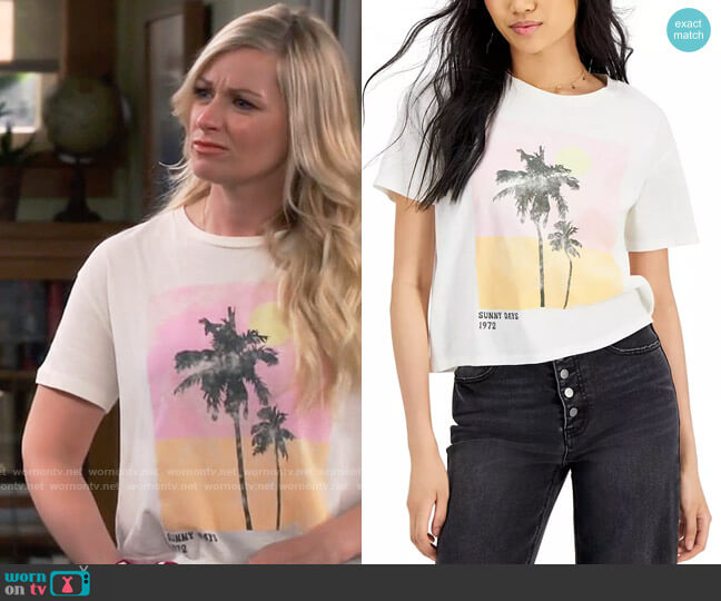 Grayson Threads Black Sunset Graphic-Print Tee worn by Gemma (Beth Behrs) on The Neighborhood