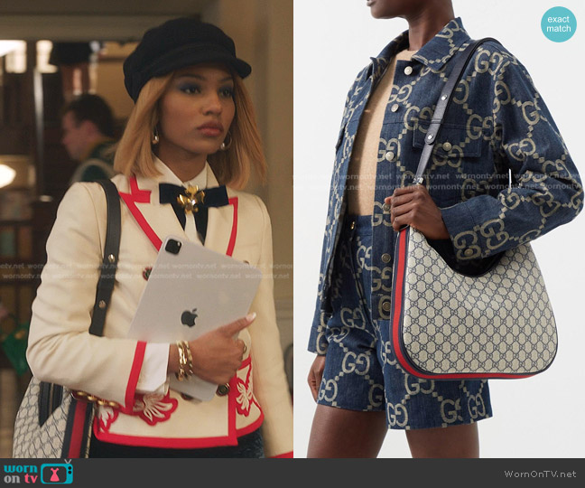 Gucci Attache Large Gg-supreme Handbag worn by Monet de Haan (Savannah Lee Smith) on Gossip Girl