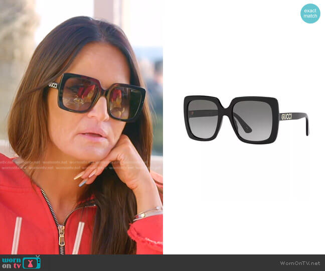 Gucci Acetate Square Sunglasses GG0418S 54 worn by Lisa Barlow on The Real Housewives of Salt Lake City