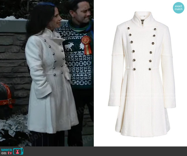 Guess Skirted Double-Breasted Military Coat worn by Sam McCall (Kelly Monaco) on General Hospital