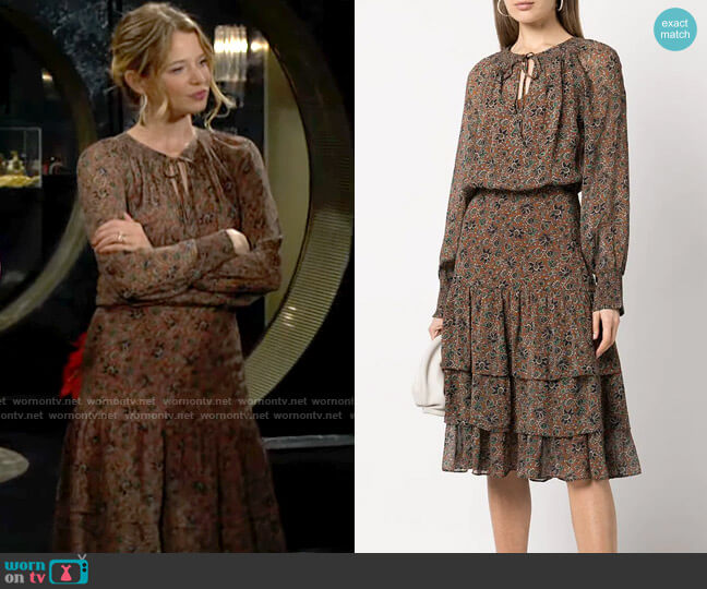 Veronica Beard Tunis Dress worn by Summer Newman (Allison Lanier) on The Young and the Restless