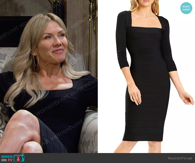 Herve Leger Icon Square Neck Bandage Dress worn by Kristen DiMera (Stacy Haiduk) on Days of our Lives