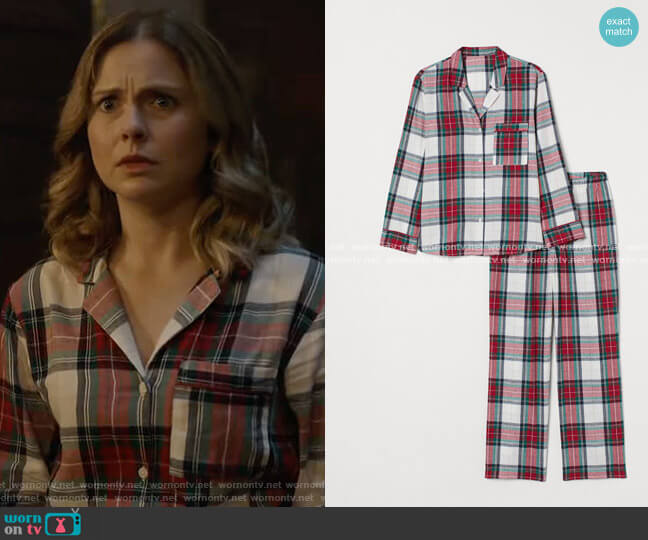 H&M Flannel Pajamas in Natural White / Plaid worn by Sam (Rose McIver) on Ghosts
