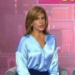 Hoda’s blue satin shirt on Today