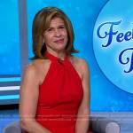 Hoda’s red halter neck jumpsuit on Today