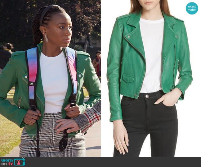 WornOnTV: Whitney’s green leather moto jacket on The Sex Lives of ...