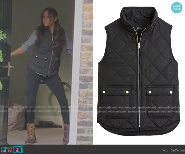 J. Crew Black Excursion Quilted Vest worn by Meghan Markle on Harry and Meghan