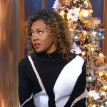 Janai’s black colorblock sweater on Good Morning America