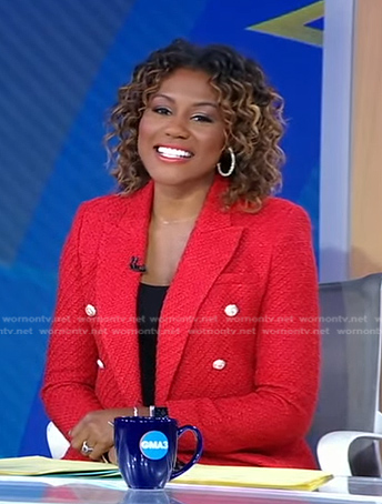 Janai’s red tweed blazer on Good Morning America