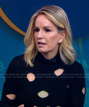 Jennifer’s navy cutout knit sweater on Good Morning America