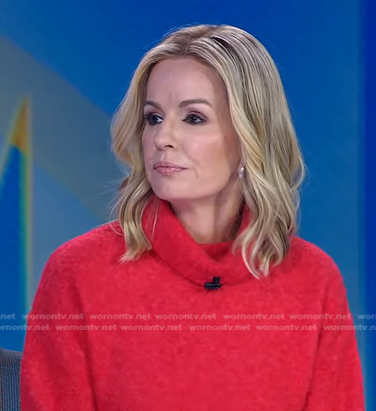 Jennifer's red turtleneck sweater on Good Morning America