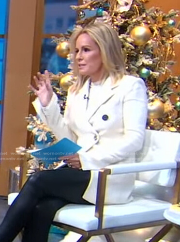 Jennifer's white asymmetric blazer on Good Morning America