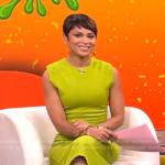 Jericka Duncan’s lime green dress on CBS Mornings