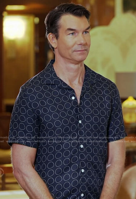 Jerry’s navy circle print shirt on The Real Love Boat