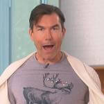 Jerry’s gray reindeer graphic tee on The Talk