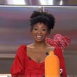 Jocelyn’s red puff sleeve dress on Today