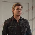 Johnny’s black washed denim shirt on Days of our Lives