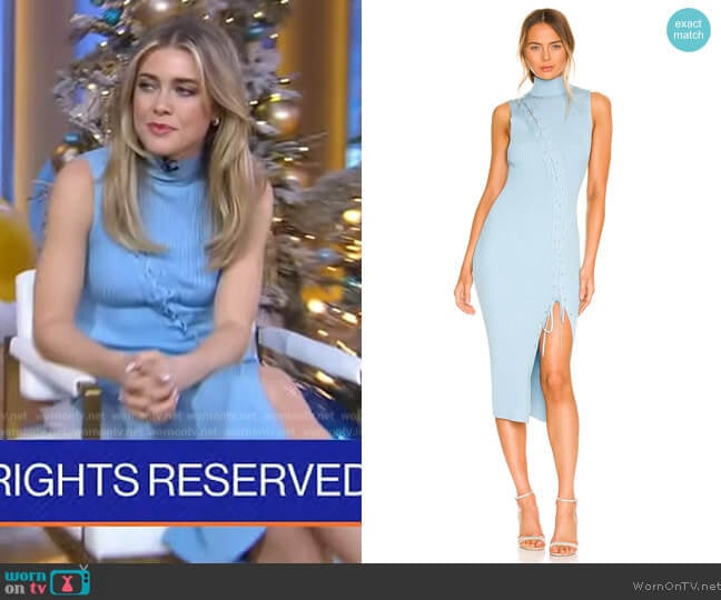 Jonathan Simkhai Ava Midi Dress worn by Melissa Roxburgh on Good Morning America