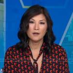 Juju Chang’s printed tie neck blouse on Good Morning America