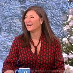 Juju Chang’s printed tie neck blouse on The View