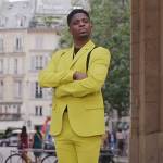 Julien’s yellow suit on Emily in Paris