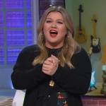 Kelly’s black floral panel dress on The Kelly Clarkson Show