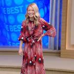 Kelly’s red printed maxi dress on Live with Kelly and Ryan
