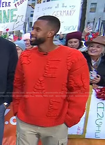 Kellyn Acosta's red knit sweater on Today