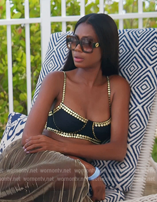 Kiki’s black studded trim bikini on The Real Housewives of Miami