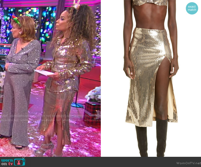 Laquan Smith Sequin Pencil Skirt worn by Sunny Hostin on The View