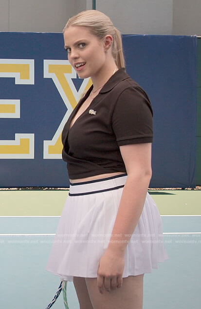 Leighton’s tennis outfit on The Sex Lives of College Girls