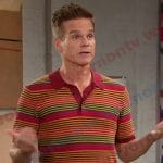 Leo’s multicolor striped polo shirt on Days of our Lives