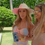 Lisa’s pastel stripe crochet mini dress on The Real Housewives of Miami