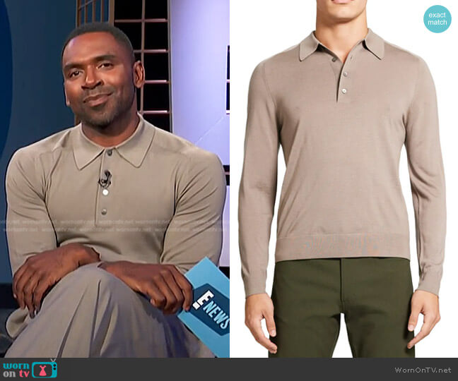 WornOnTV: Justin’s beige long sleeve polo shirt on E! News | Justin ...